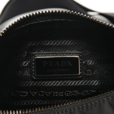 PRADA Triangular Go Plate with Pouch Shoulder Bag black WS29074