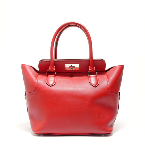 HERMES Toolbox 20 Swift □O marking Handbag Red WS29076