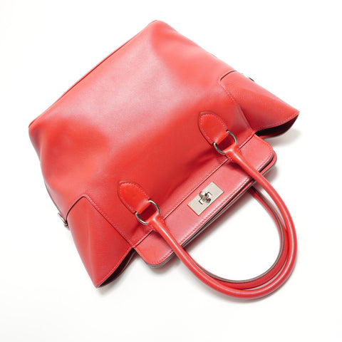 HERMES Toolbox 20 Swift □O marking Handbag Red WS29076