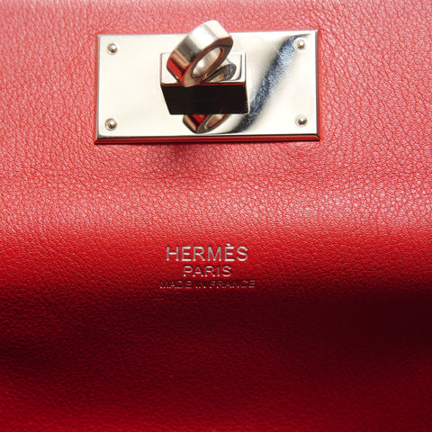 HERMES Toolbox 20 Swift □O marking Handbag Red WS29076
