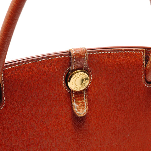 HERMES Darvi GM Chevre □C stamp Tote Bag Brown WS29077