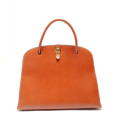 HERMES Darvi GM Chevre □C stamp Tote Bag Brown WS29077
