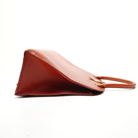 HERMES Darvi GM Chevre □C stamp Tote Bag Brown WS29077