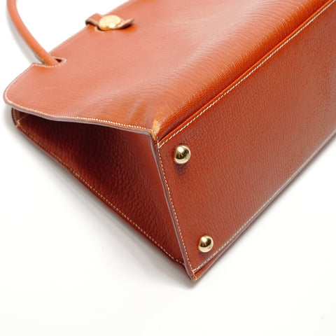 HERMES Darvi GM Chevre □C stamp Tote Bag Brown WS29077