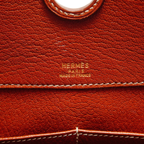 HERMES Darvi GM Chevre □C stamp Tote Bag Brown WS29077