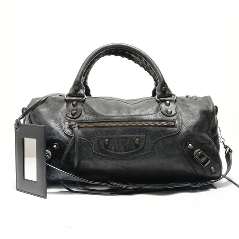 BALENCIAGA The Twiggy 2-Way Leather Handbag black WS29078
