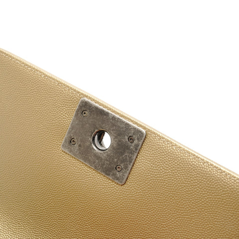 CHANEL Boy Chanel Small Caviar, No. 25 Shoulder Bag gold WS29081