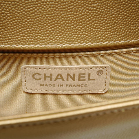 CHANEL Boy Chanel Small Caviar, No. 25 Shoulder Bag gold WS29081