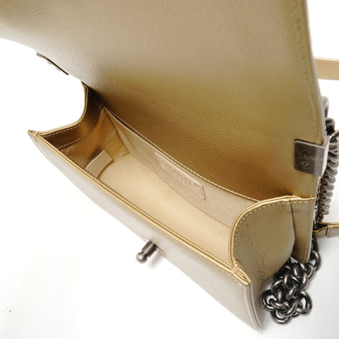 CHANEL Boy Chanel Small Caviar, No. 25 Shoulder Bag gold WS29081