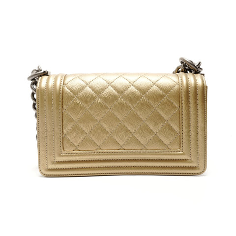 CHANEL Boy Chanel Small Caviar, No. 25 Shoulder Bag gold WS29081
