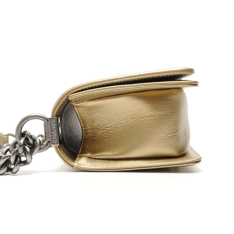 CHANEL Boy Chanel Small Caviar, No. 25 Shoulder Bag gold WS29081