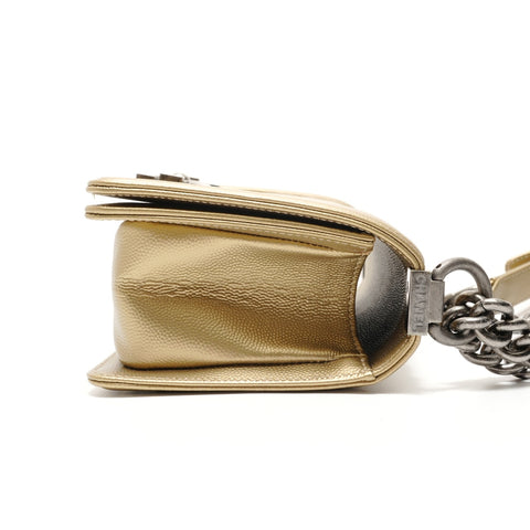 CHANEL Boy Chanel Small Caviar, No. 25 Shoulder Bag gold WS29081