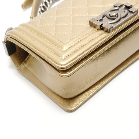 CHANEL Boy Chanel Small Caviar, No. 25 Shoulder Bag gold WS29081