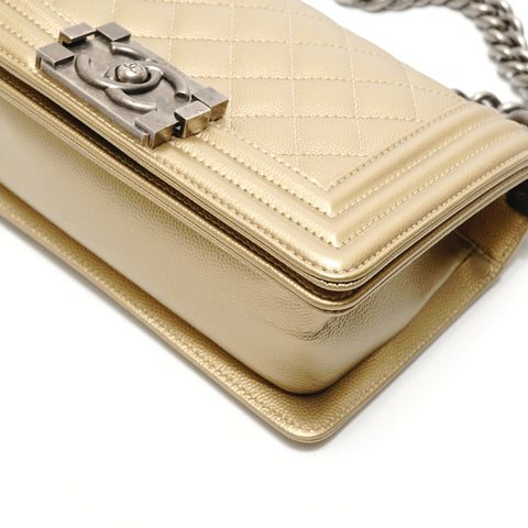 CHANEL Boy Chanel Small Caviar, No. 25 Shoulder Bag gold WS29081