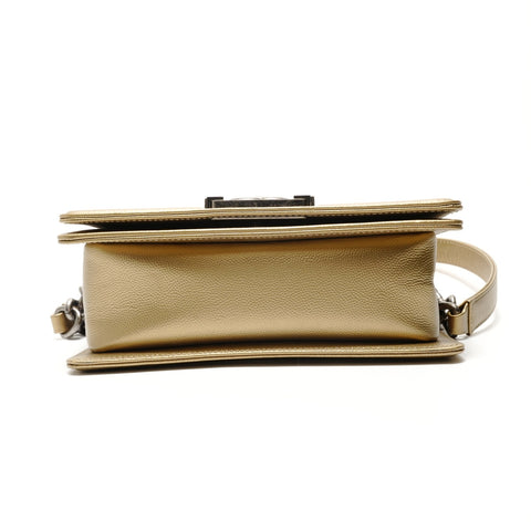 CHANEL Boy Chanel Small Caviar, No. 25 Shoulder Bag gold WS29081