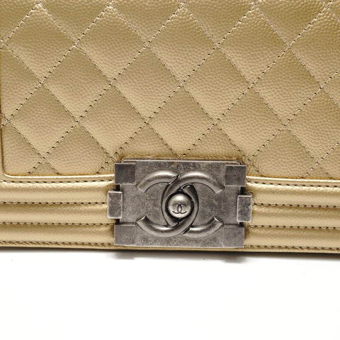CHANEL Boy Chanel Small Caviar, No. 25 Shoulder Bag gold WS29081
