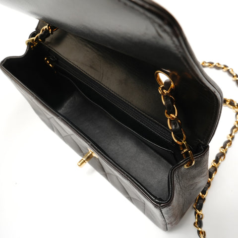CHANEL Matelassé Diana 23 Lambskin Shoulder Bag black WS29082