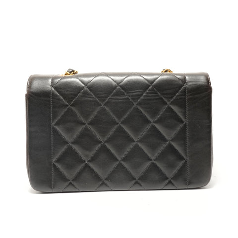 CHANEL Matelassé Diana 23 Lambskin Shoulder Bag black WS29082