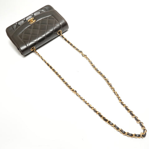 CHANEL Matelassé Diana 23 Lambskin Shoulder Bag black WS29082