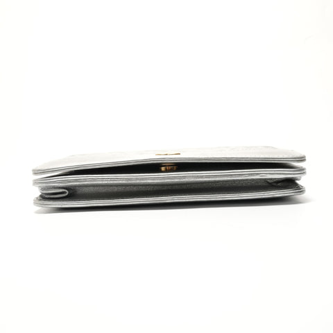 CHANEL Item No. 24: Matelass Lambskin Chain Wallet Shoulder Bag Silver WS29088