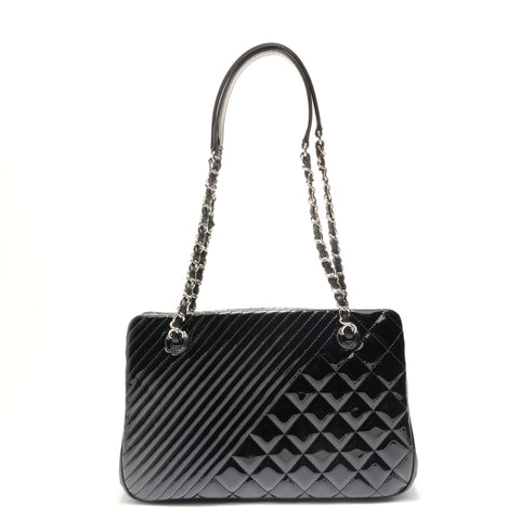 CHANEL Item #22: Cocoboy Patent Leather Shoulder Bag black WS29089