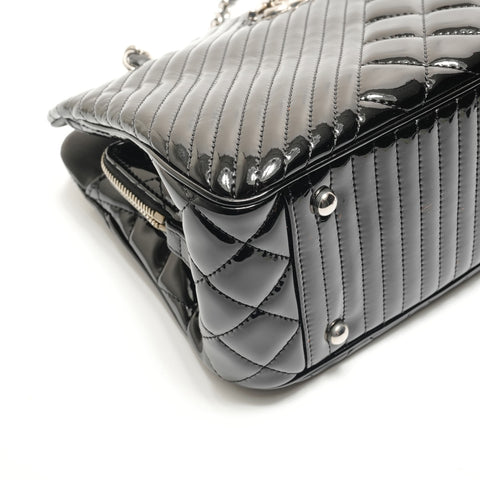 CHANEL Item #22: Cocoboy Patent Leather Shoulder Bag black WS29089