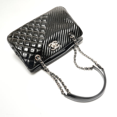 CHANEL Item #22: Cocoboy Patent Leather Shoulder Bag black WS29089