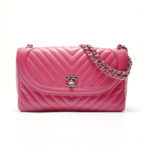 CHANEL 26 series Lambskin V-stitch Chain Shoulder Shoulder Bag pink WS29091