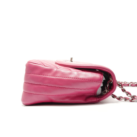 CHANEL 26 series Lambskin V-stitch Chain Shoulder Shoulder Bag pink WS29091