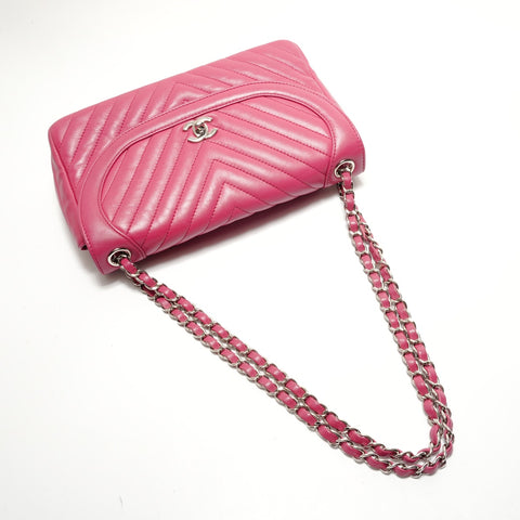 CHANEL 26 series Lambskin V-stitch Chain Shoulder Shoulder Bag pink WS29091