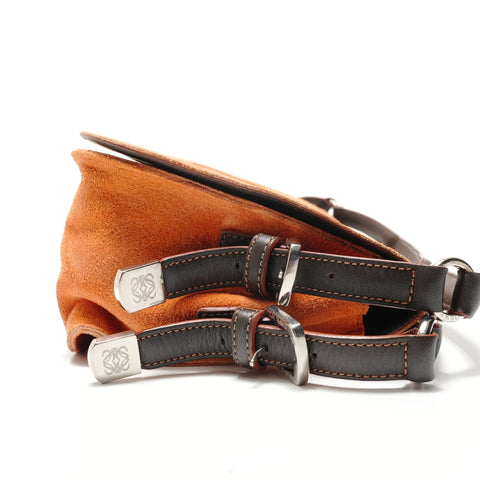 LOEWE Stud Anagram Shoulder Bag Orange WS29092