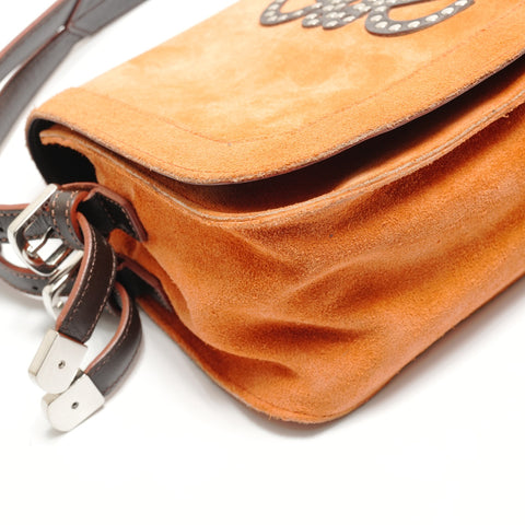 LOEWE Stud Anagram Shoulder Bag Orange WS29092