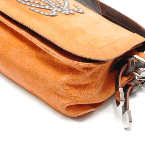 LOEWE Stud Anagram Shoulder Bag Orange WS29092