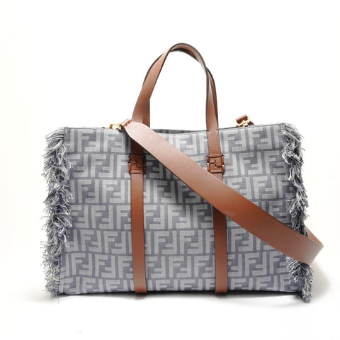 FENDI Denim Effect FF Jacquard Tote Bag gray WS29093