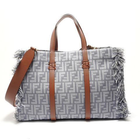 FENDI Denim Effect FF Jacquard Tote Bag gray WS29093