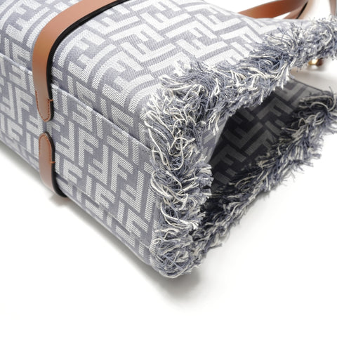 FENDI Denim Effect FF Jacquard Tote Bag gray WS29093