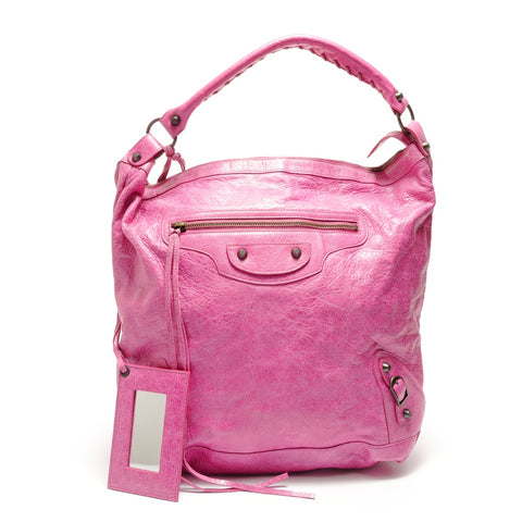 BALENCIAGA The Day Leather Shoulder Bag pink WS29094