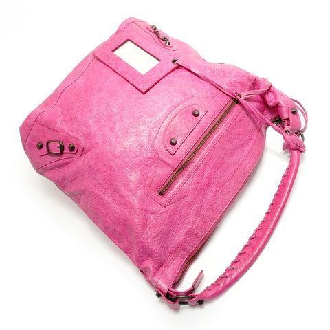 BALENCIAGA The Day Leather Shoulder Bag pink WS29094
