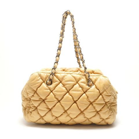 CHANEL Bubble Quilt ChainShoulder Shoulder Bag beige WS29104