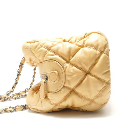 CHANEL Bubble Quilt ChainShoulder Shoulder Bag beige WS29104