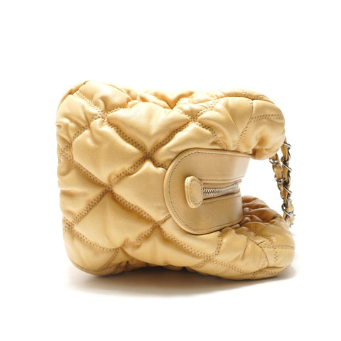 CHANEL Bubble Quilt ChainShoulder Shoulder Bag beige WS29104