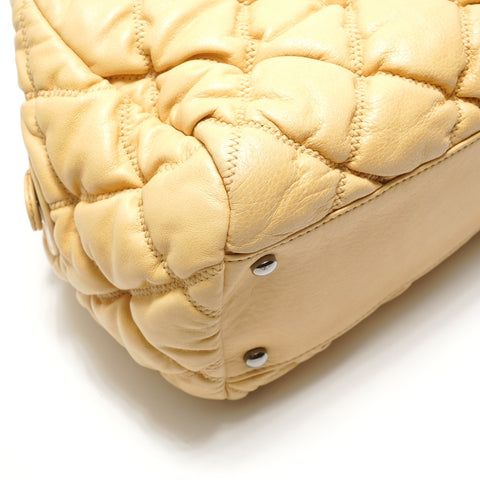 CHANEL Bubble Quilt ChainShoulder Shoulder Bag beige WS29104