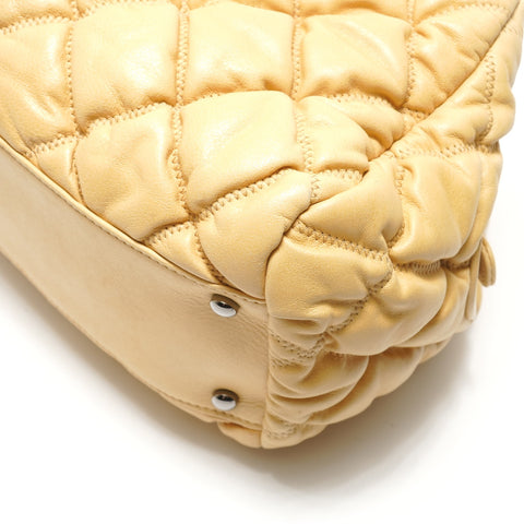 CHANEL Bubble Quilt ChainShoulder Shoulder Bag beige WS29104