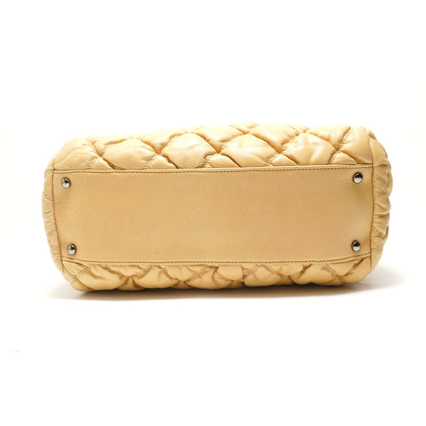 CHANEL Bubble Quilt ChainShoulder Shoulder Bag beige WS29104