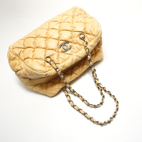 CHANEL Bubble Quilt ChainShoulder Shoulder Bag beige WS29104