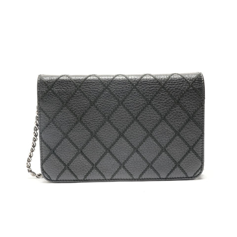 CHANEL Wild Stitch Chain Wallet Shoulder Bag black WS29105