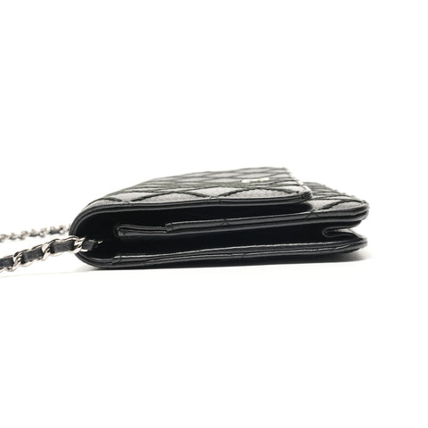 CHANEL Wild Stitch Chain Wallet Shoulder Bag black WS29105
