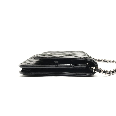 CHANEL Wild Stitch Chain Wallet Shoulder Bag black WS29105