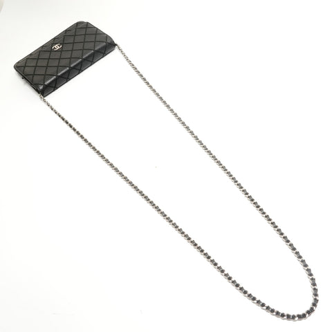 CHANEL Wild Stitch Chain Wallet Shoulder Bag black WS29105