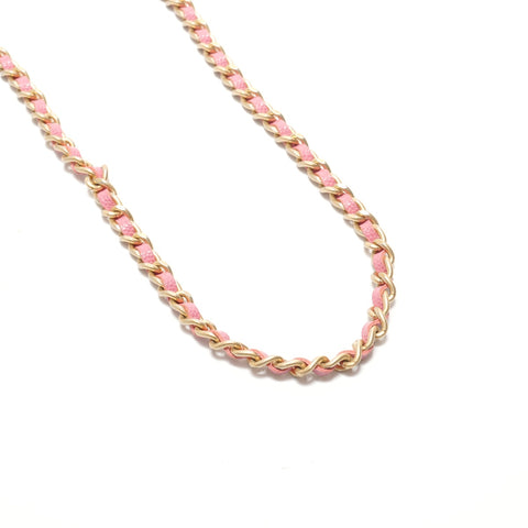 CHANEL Caviar-skin Matelasse Chain Wallet Shoulder Bag pink WS29106